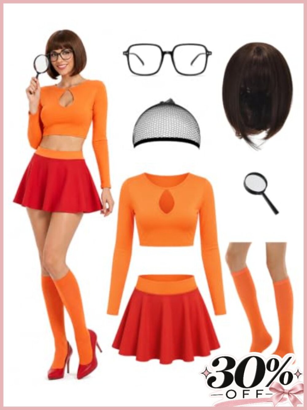 YOGFIT 7PC Women's Halloween Cosplay Costume Set